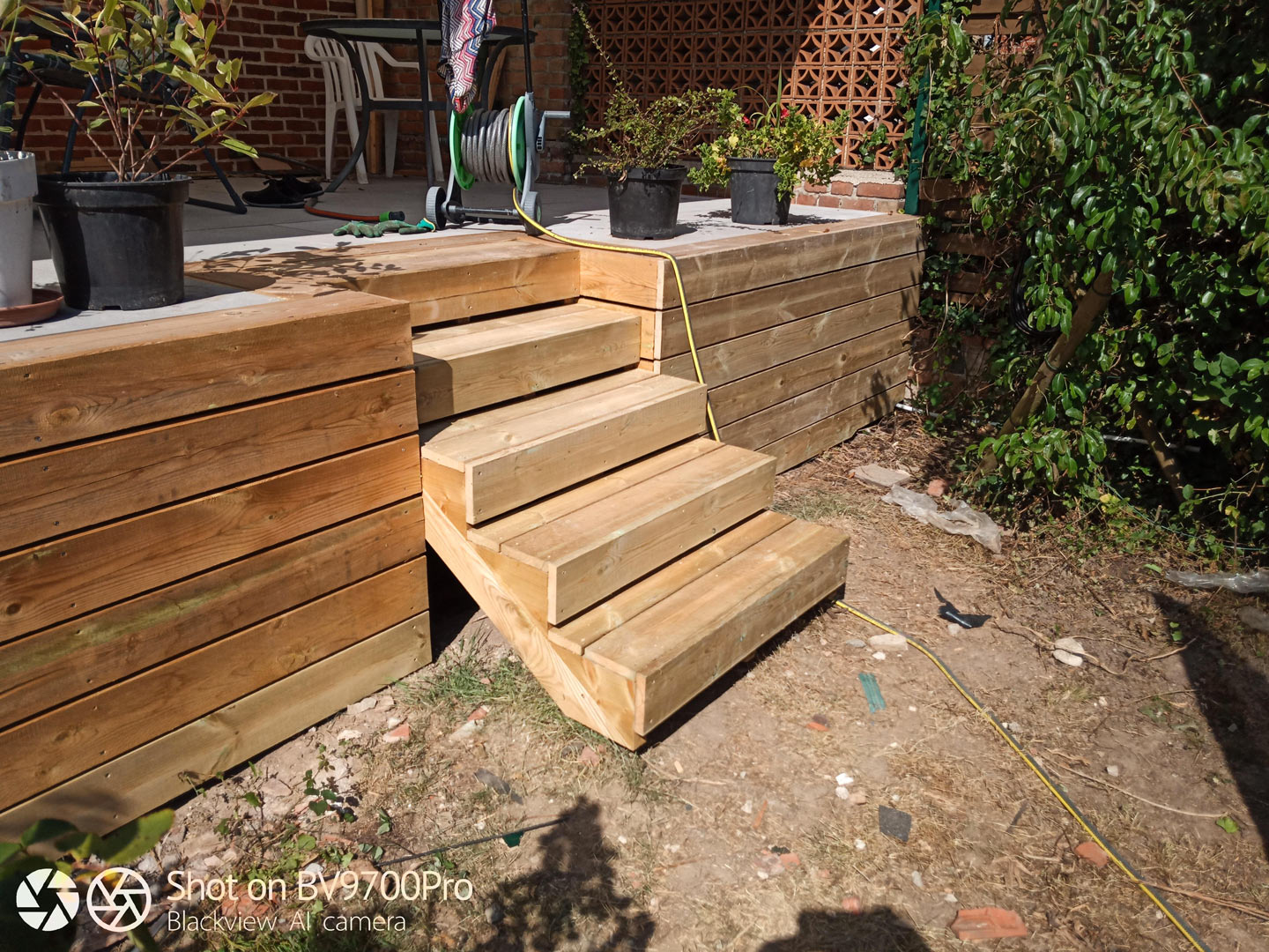 Escalier pour terrasse en pin CL4 à Armentières